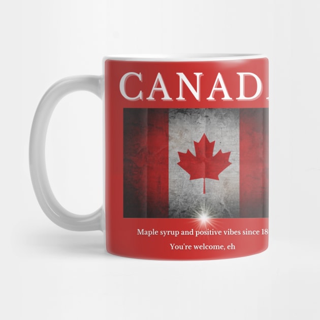 Canada Maple Syrup And Positive Vibes Since 1867 by Kenny The Bartender's Tee Emporium
